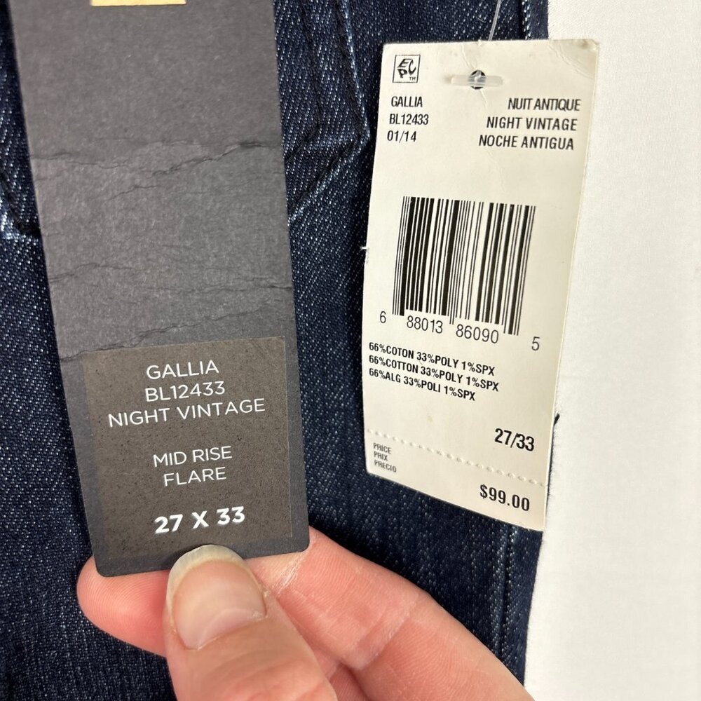 NWT Buffalo David Bitton Gallia Mid Rise Flare Jeans Women's 27 x 33 Dark Wash - Picture 7 of 14